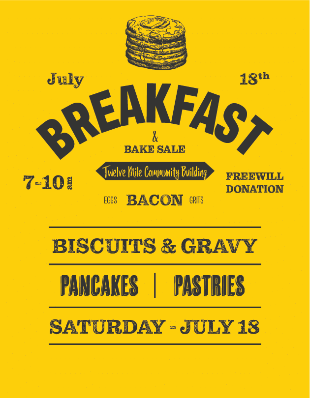 twelve mile breakfast poster